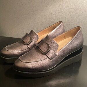Silver Leather Loafers